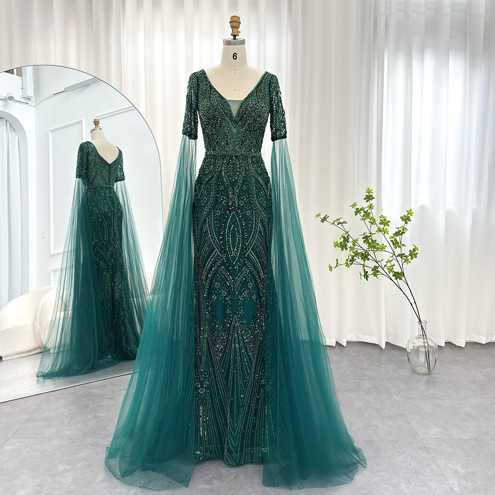Elegant green dress tulle, satin, design – Zayna Dresses